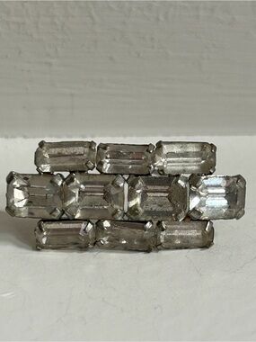 Vintage 1940s Crystal Bar Pin